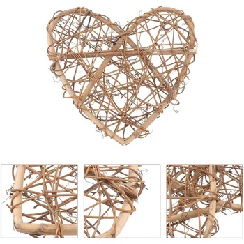 1 db rattan szívkoszorú faldekorációs kiegészítők DIY kézzel készített kézművesség esküvői szerelem lakberendezési kellékek