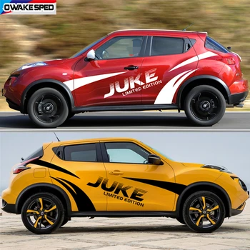 1 készlet Karosszéria matrica Nissan Juke Nismo Racing Sport csíkokhoz Automatikus ajtó oldalsó dekor Vinil matricák Külső kiegészítők