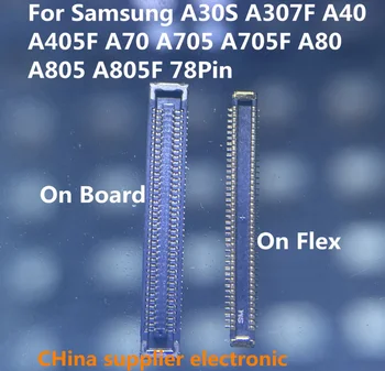10-200db 78PIN USB töltő FPC csatlakozó Samsung A30S-hez A307F A40 A405F A70 A705 A705F A80 A805 A805F töltő csatlakozó a fedélzeten