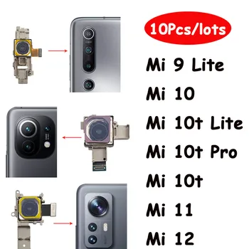 10 db/tétel Eredeti hátsó kameramodul hátoldal Xiaomi Mi 12 11 10T 9 Lite Mi12 Mi11 Mi10T elülső kamera javítási alkatrészek