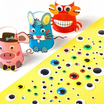100db Wiggly Eye Adhesive Gyermek hátlap Kreatív kézzel készített DIY anyagok Állati kiegészítők Játék baba Szemgyöngyök Kézműves kellékek