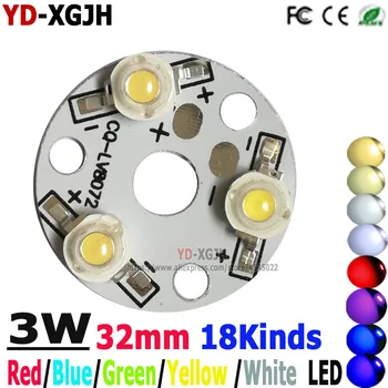 10DBS Nagy teljesítményű LED 3W lámpagyöngyök alumínium lemez, meleg hideg fehér piros zöld kék sárga Rózsaszín LED lámpa gyöngyök DIY fény