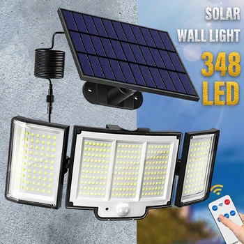 115/234/348 LED napelemes lámpa fali lámpa mozgásérzékelő 3 mód Powered kültéri kerti napelemes fény IP65 vízálló napfény reflektor