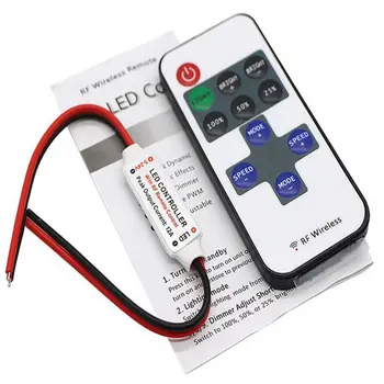 11key LED szalag vezérlő Mini Dimmer RF távirányító DC5-24V 5630-hoz 2835 5050 Egyszínű LED szalag 1-10DB