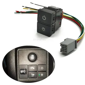 1PC Auto Dual Key kapcsoló bekapcsolás kikapcsolása Fényszóró kapcsoló Zöld LED fény nyomógombos kapcsoló Hondához illik