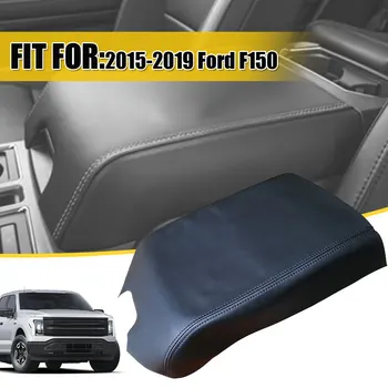 1db fekete bőr kartámasz középkonzol kartámaszok fedél autó belső pótalkatrészek 2015-2019 Ford F150