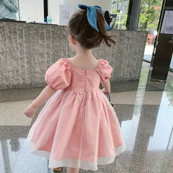 2023 Új nyár Aranyos lányok hercegnő ruha Gyerekek rövid ujjú ruhák Gyermek születésnapi zsúr Vestido gyerek jelmez #5800