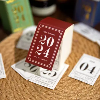 2024 Retro narratív sorozat Mini naptár könyv 366 napos téphető naptárak DIY naplótervező dekorációs papír matricák