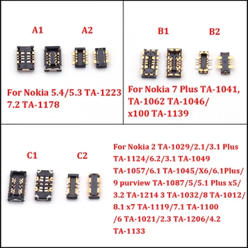 2Pcs akkumulátor FPC csatlakozó az alaplapon Nokia 2 3 4 5 7 8 9 2.1 / 3.1 / 4.1 / 5.1 / 6.1 / 7.1 / X5 / X6 / X7 / 3.2 / 4.2 / 6.2 / 7.2 / 2.3 / 5.3 / 5.4