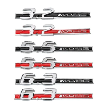 3D 3.2/5.5/6.3 AMG feliratok Autó stílus jelvény Hátsó csomagtérfedél panel embléma Fekete piros ezüst matrica Mercedes Benz E S CLS