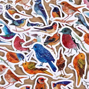 46/db Állati madarak matricák Esztétikus Aranyos Kawaii Scrapbook kiegészítők Válogatott matrica napló Laptop Album Iskolai művészeti kellékek