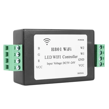 4X H801 RGBW LED WIFI vezérlő LED RGB vezérlő DC5-24V bemenet 5050 2835 3528 SMD LED szalag fényszalag