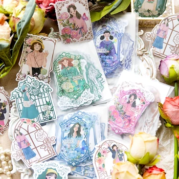 8packs/LOT Rózsa a tenyerében sorozat retro üzenet papír maszkolás washi matrica