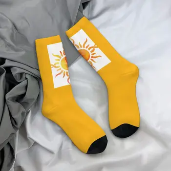 Akvarell Napzokni Ragyogó napsütés Vicces harisnya Pár Meleg puha futó zokni Őszi nyomtatott antibakteriális zokni