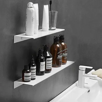 Alumínium lyukasztómentes fürdőszobai polc zuhany sampon állványtartó falra szerelhető tároló állvány smink rendszerező Fürdőszoba kiegészítők