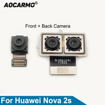 Aocarmo Huawei Nova 2S HWI-AL00 elülső arc + hátsó kamera modul Nagy kamera Flex kábel cserealkatrész