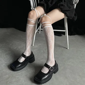 Az osztott lábujjpántok új koreai változata Csipke borjú térdig érő harisnya női divatos hűvös középső cső Japán diákzokni