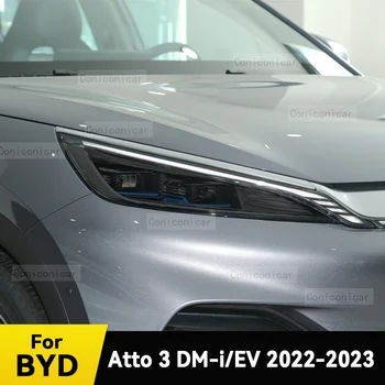 BYD ATTO 3 DM-i EV 2022 2023 autós fényszóró fekete TPU védőburkolat film első lámpa színárnyalat módosítása matrica kiegészítők