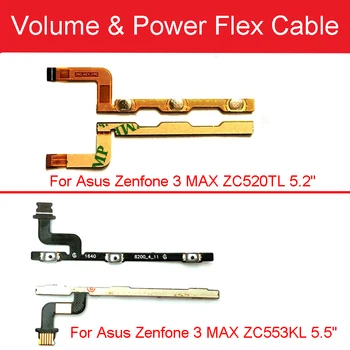  Bekapcsológomb Flex kábel Asus Zenfone 3 MAX ZC520TL 5.2inch ZC553KL 5.5inch On Off Audio Control javítás cserealkatrészek 