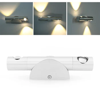 Beltéri világítás 6W dupla fejlámpás fali lámpa forgása 360 ° meleg fehér fény a nappalihoz konyha hálószoba dekoráció