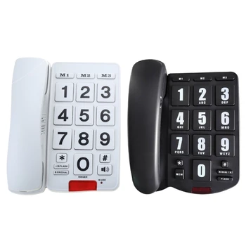 Big Button vezetékes telefon asztali telefon Hangos csengőhang Fix otthoni telefon
