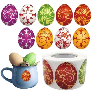 Boldog húsvéti matricák Tekercs Összesen: 500 címke Húsvéti tojástervezés matricák Tökéletes meglepetésjátékokhoz Húsvéti kosarak Ajándékkártyák