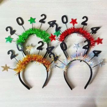 Csillogó fejpánt fotó kellékek Party Fun Headband Party Bar Karaoke Party Hair Hoop Karika Karácsony 2024 újévi színpadra