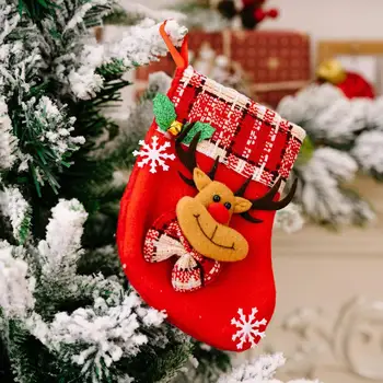 Csinos karácsonyi zokni harangokkal Super Soft karácsonyi ajándéktáska lógó karácsonyfa ajándéktáska medál