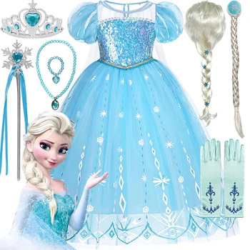 Disney Forzen Elsa ruha gyerekek hercegnő cosplay jelmez kislányoknak Halloween jelmez lányok 2-8 éves karácsonyi születésnapi ajándék