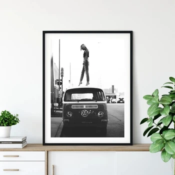 Divat retro stílusú fekete-fehér fotóplakátok Retro Street Art plakátok és nyomatok Cuadros lakberendezési dekorációs képek