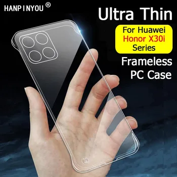  Egyszerű ultravékony, átlátszó, keret nélküli telefontok Huawei Honor X30i X30 Max átlátszó PC hátsó kameravédő lökhárító héjhoz