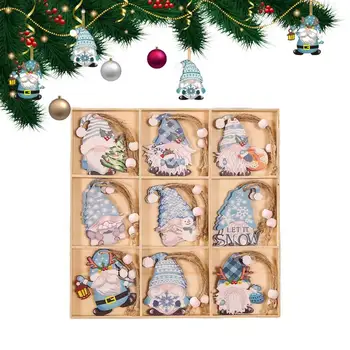 Fa gnóm dekorációk karácsonyra Kiváló fa törpék medálok karácsonyra Karácsonyi díszek karácsonyfákhoz