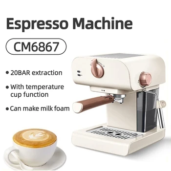  Félautomata eszpresszó kávéfőzők, háztartási eszpresszó gép Elektromos kávéfőző, 20Bar szivattyú nyomás gőzhab tej