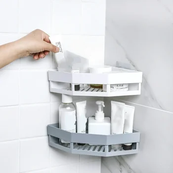 Fürdőszoba polc Konyhai tároló rendszerező alumínium sampon állvány zuhanypolc Fürdőszoba kiegészítők Nincs fúrópolc Smink tárolás