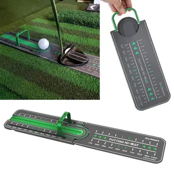 Golf gyakorlószőnyeg Golf felrakó szőnyeg Fokozza a golf elhelyezési pontosságát beltéri / kültéri igazítással Sínszőnyeg távolság golfozók számára