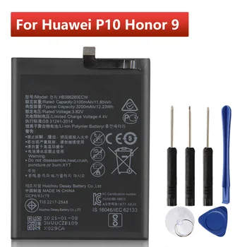 HB386280ECW Csere akkumulátor Huawei P10 becsület 9 STF-L09 STF-AL10 Ascend P10 honor9 telefon akkumulátor 3200mAh