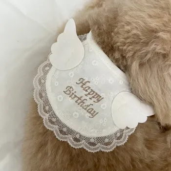 INS Új aranyos angyal kisállat születésnapi zsúr kutya előke kölyökkutya macska nyáladzás sál nyakörv bichon frisé mackó bumeráng kis kutya kiegészítők