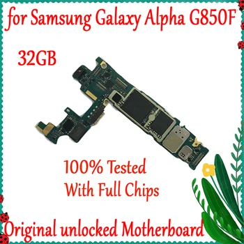 Ingyenes szállítás Eredeti kártyafüggetlen alaplap Samsung Galaxy Alpha G850F alaplaphoz Európai verzió logikai kártya 100% -ban tesztelt
