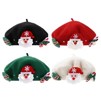 Karácsonyi piros sapka nőknek Lányoknak Újévi ajándék barátnőknek Puha meleg gyapjú svájcisapka Őszi téli festő kalapok