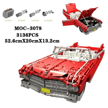 Klasszikus építőelem MOC-3078 Supercar nagy nehézségű összekötő elemek illesztése 3136DBDB felnőtt gyermek játék születésnapi ajándék