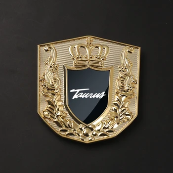 Korona alakú autó hűtőrács matricák, autó első hűtőrács fém matricák a Ford TAURUS Mustanghoz logóval Tartozékok
