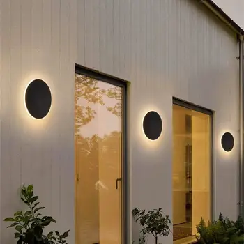LED északi kerek fali lámpa kültéri vízálló veranda lámpa bejárati folyosó folyosó fal LED világításérzékelő fény