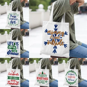 Luxus vászontáska Szabadidő nagy kézitáska Női környezetvédelmi bevásárló kézitáska levélnyomtatás Nagy kapacitású táska mosható