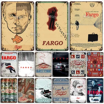 MISES film vintage fém plakett Fargo fém poszter dekoratív lemez vintage fém jel Kezdőlap Kávézó Kerti fal Ipari dekoráció