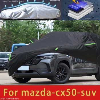 Mazda CX50 Fit kültéri védelemhez Teljes autótakarók Hótakaró Napernyő vízálló Porálló Külső fekete autóhuzat