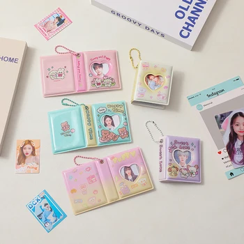 Mini fotóalbum PVC átlátszó névkártya tartó 32 zseb Kpop kártya iratrendező Mini Idol képek Könyv gyűjtése