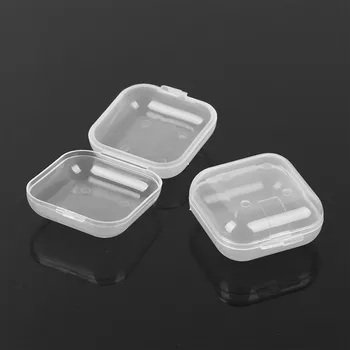 Mini átlátszó műanyag tárolódoboz Ékszer tároló tok Átlátszó tárolócsomag Többfunkciós hordozható fülbevaló tároló