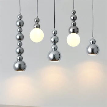 Modern LED függőlámpák ezüst emelőhöz Fém csillárok Nappali dekoráció Étkező hálószoba Hanglamp otthoni lámpa lámpatest