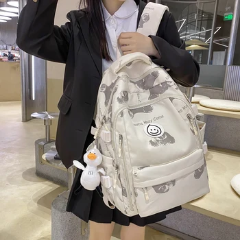 Nagy női aranyos főiskolai hátizsák lány utazási könyv hátizsák nylon divat női szabadidőtáska női laptop férfi iskolatáskák
