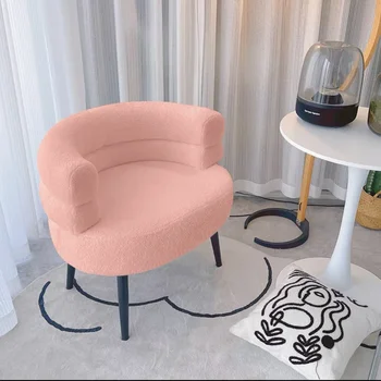Nappali bútor Nordic Modern Simple Imitation Lambswool fotel hálószoba Makeup szék Comfort egyszemélyes kanapé öltözködési szék